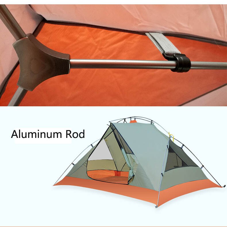 Cheap Goat Tents FLYTOP Ultralight 2 Person Outdoor Tent Waterproof Double Layer Aluminum Rod Tourist Camping Hiking Tent For Outdoor Recreation Tents 